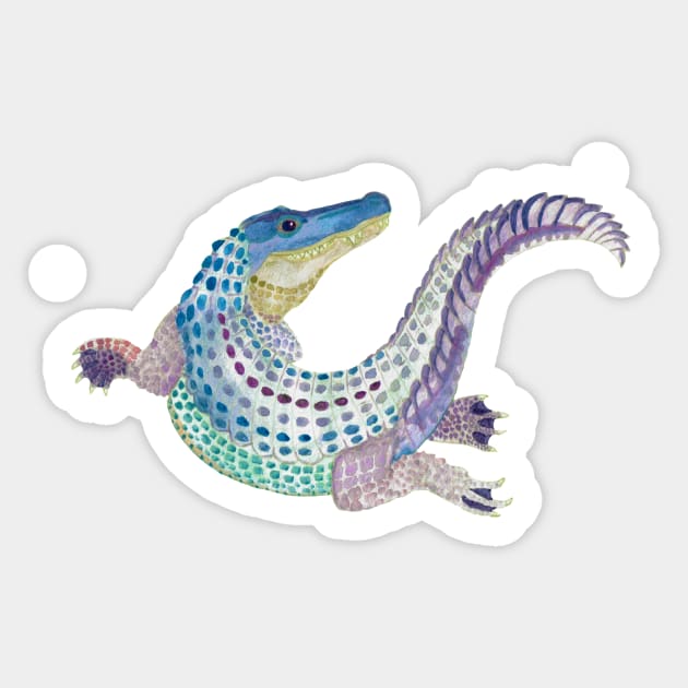 Watercolor Alligator Sticker by SugarDrake